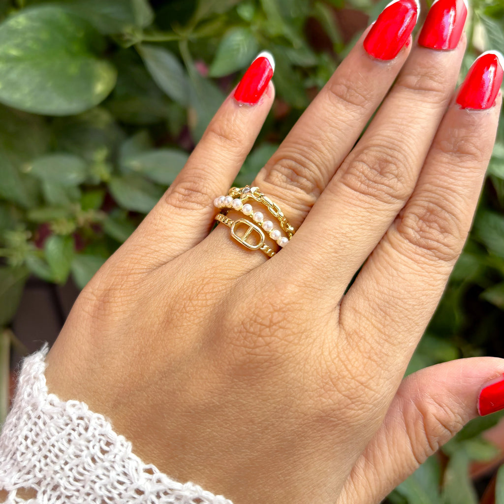 Gold-Plated Triple Layer Ring