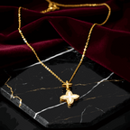 Clover Charm Necklace & Stud Earrings Combo Set