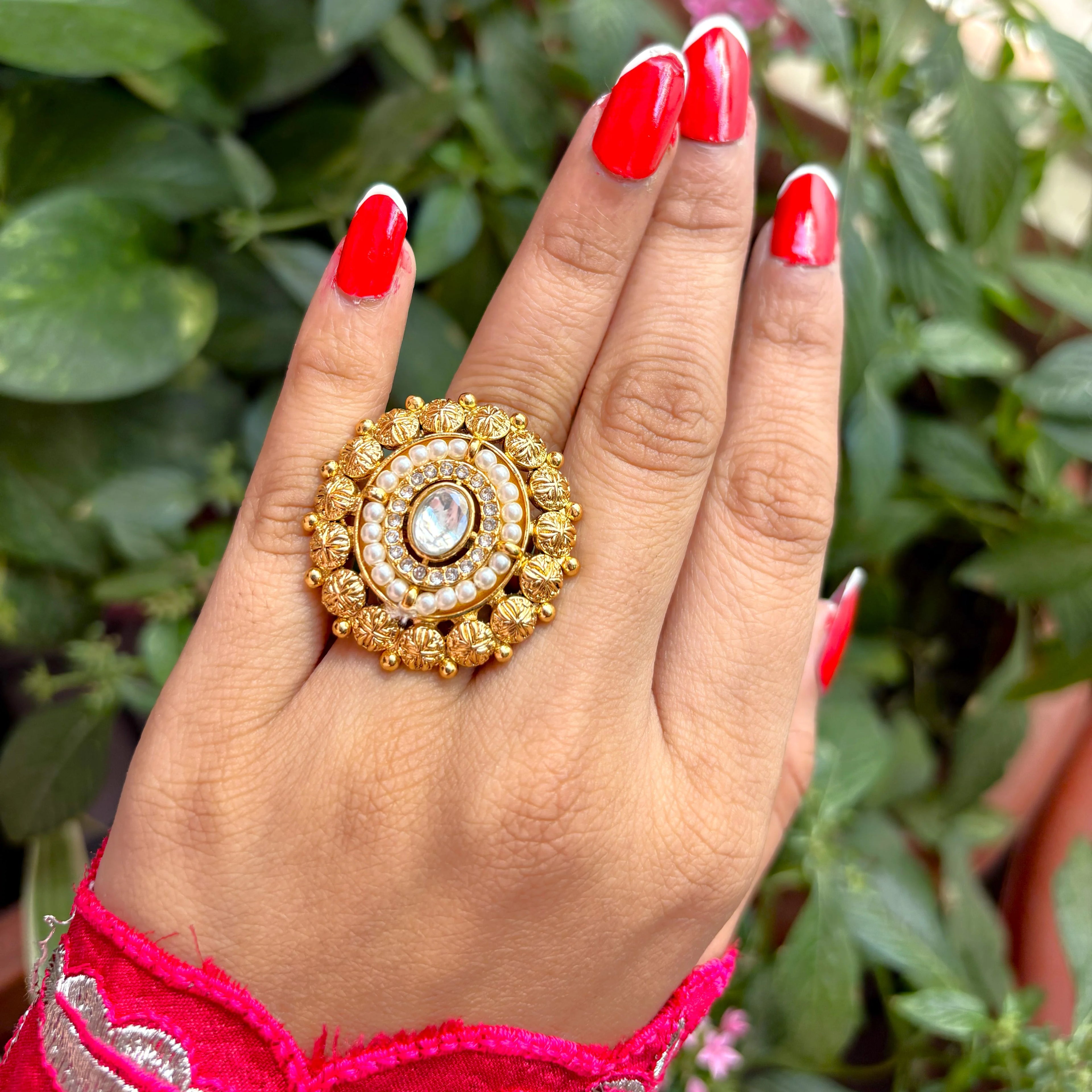 Kundan Stone Adjustable Ring