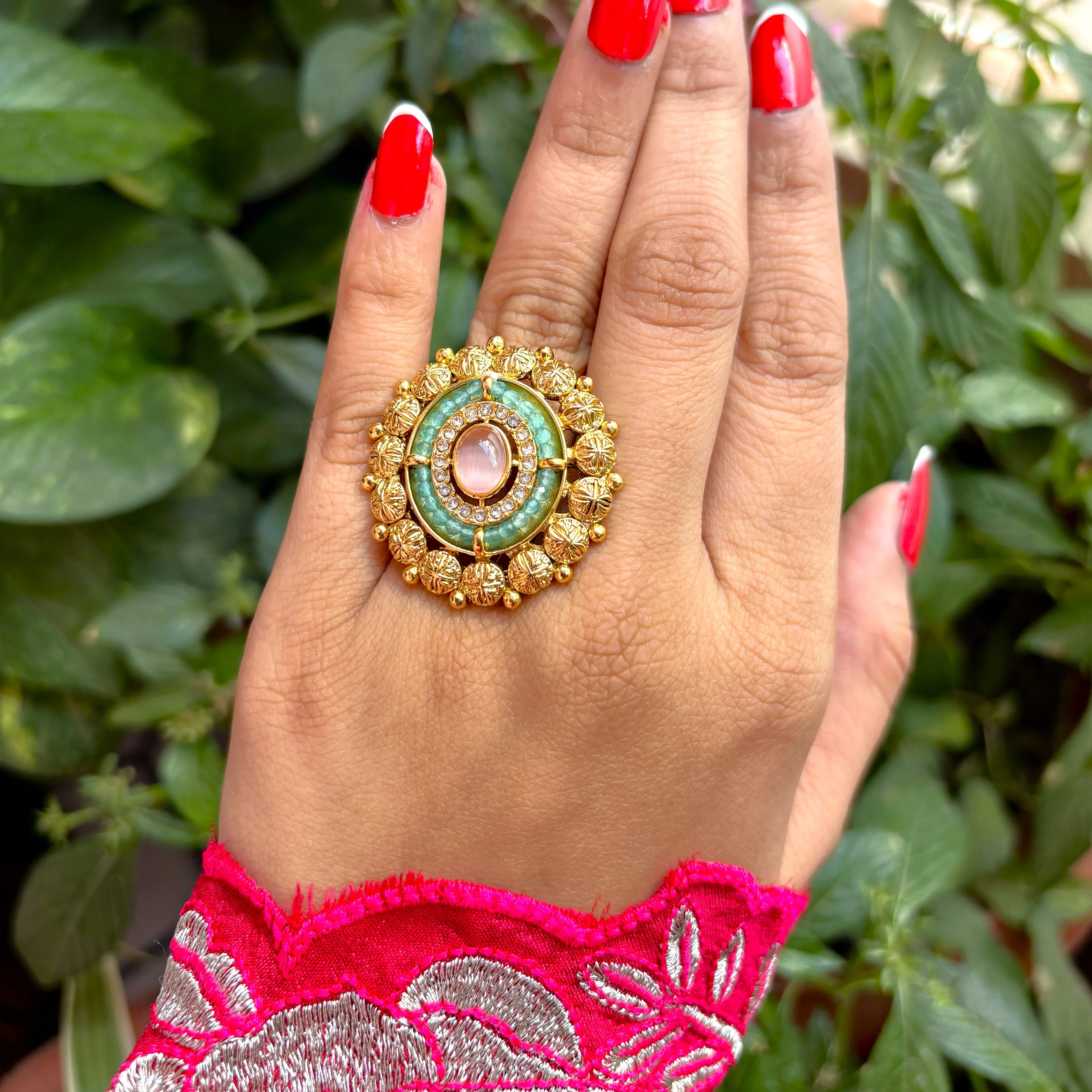 Kundan Stone Adjustable Ring