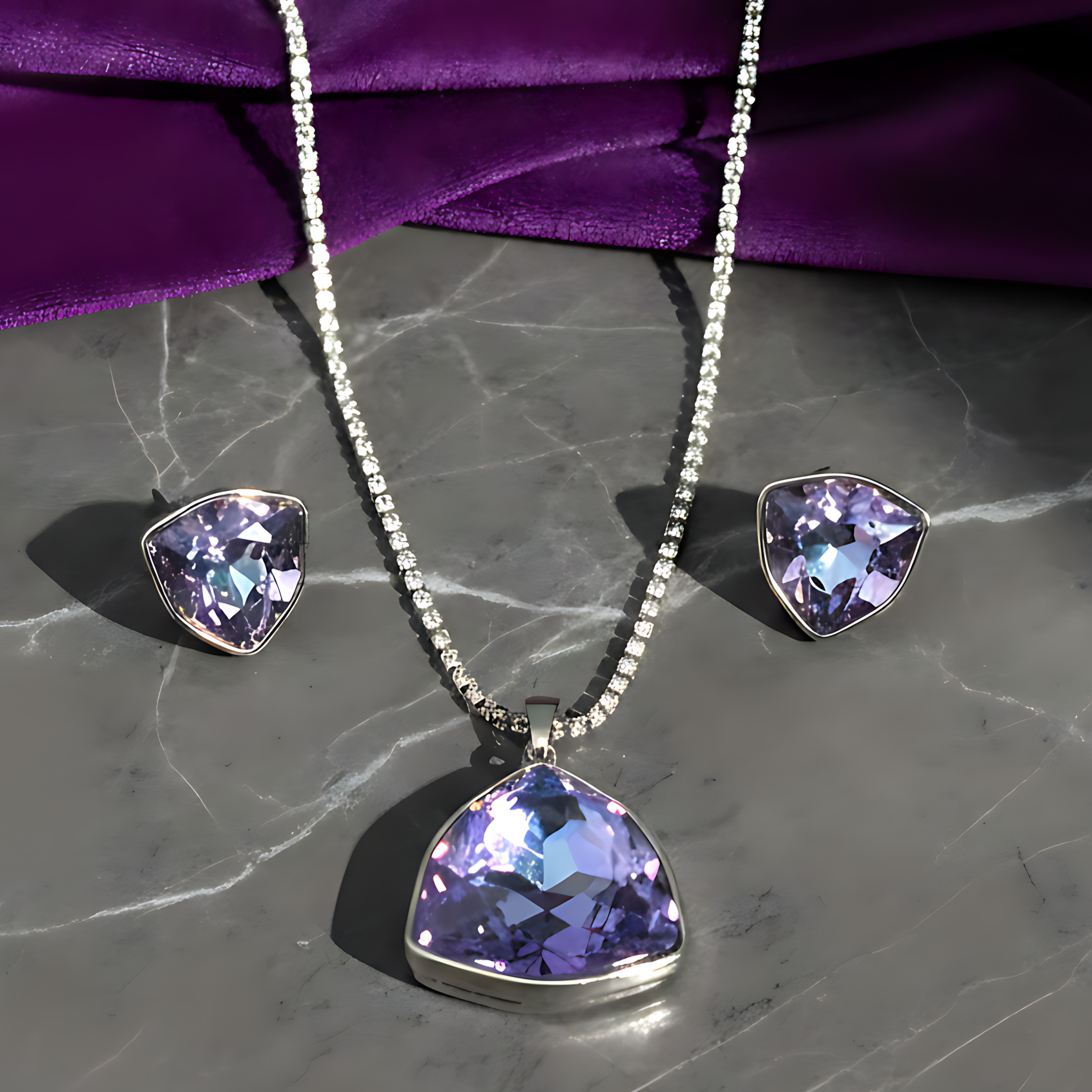 Spark Rhinestone Necklace Set