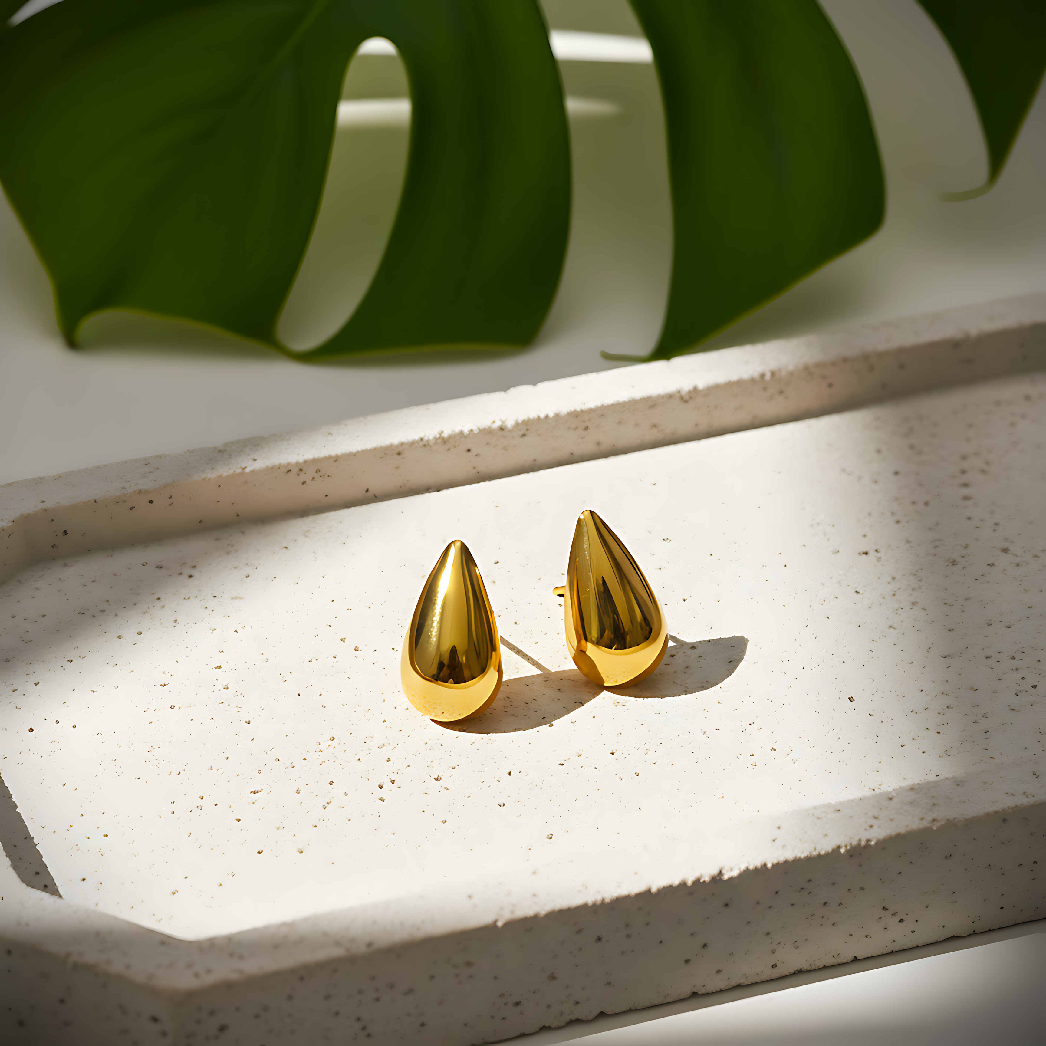 Minimalist Gold Teardrop Stud Earrings