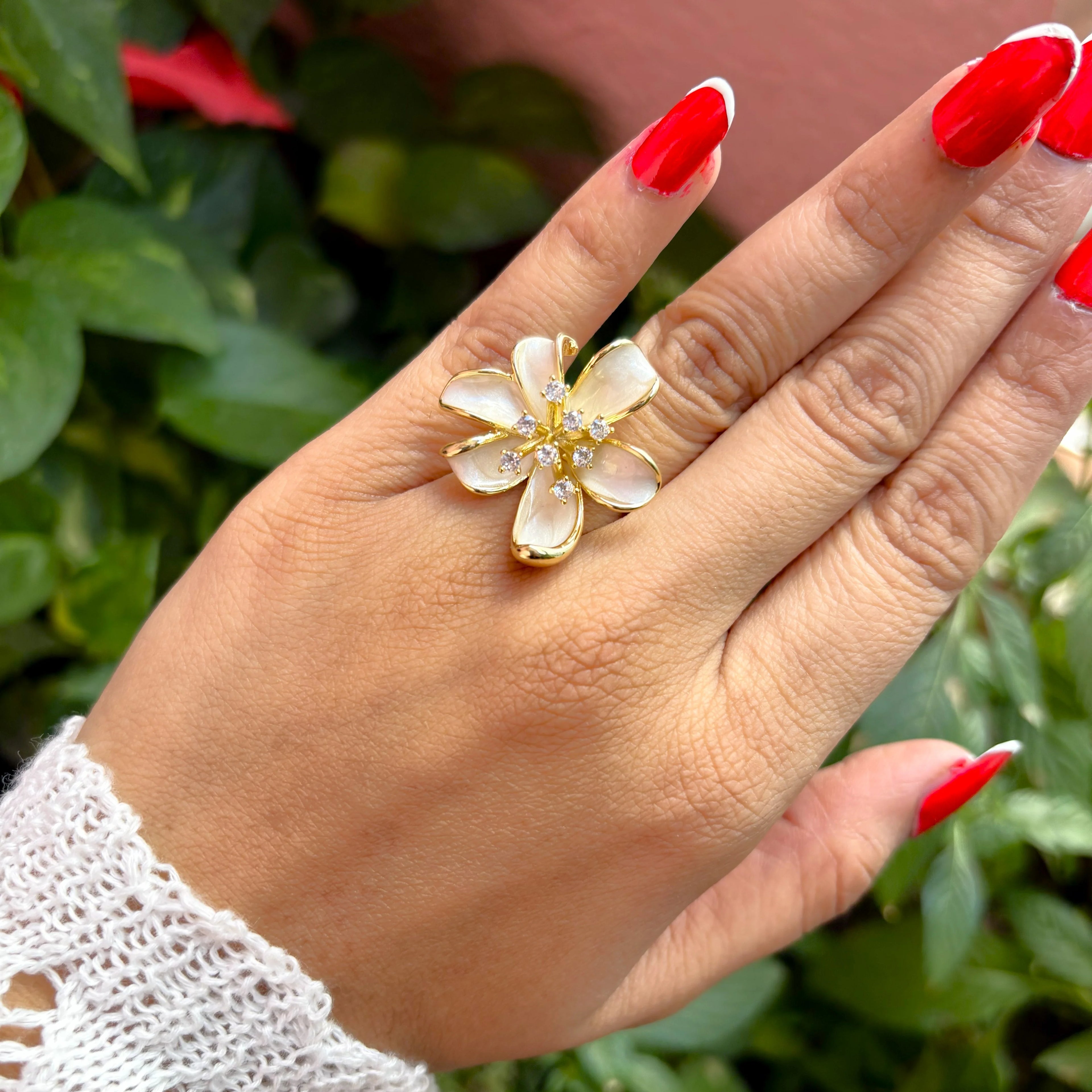 Floral Adjustable Ring