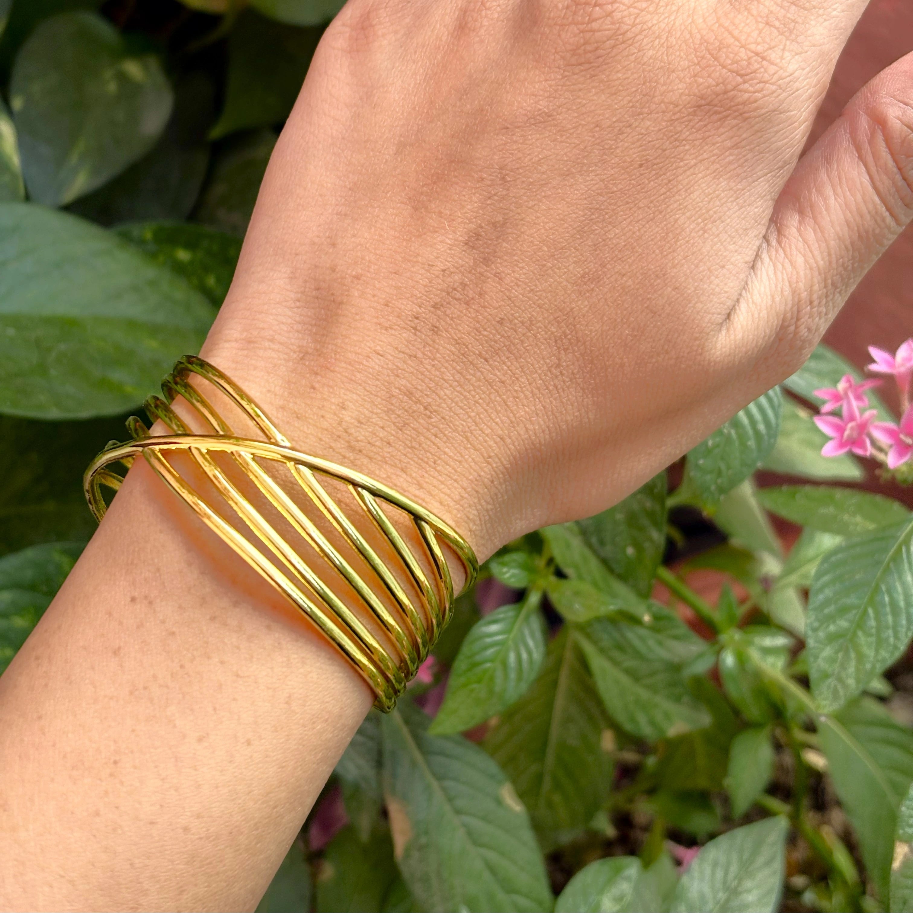 Gold Wire Cuff Bracelet