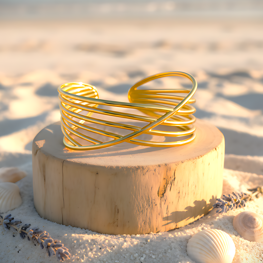 Gold Wire Cuff Bracelet