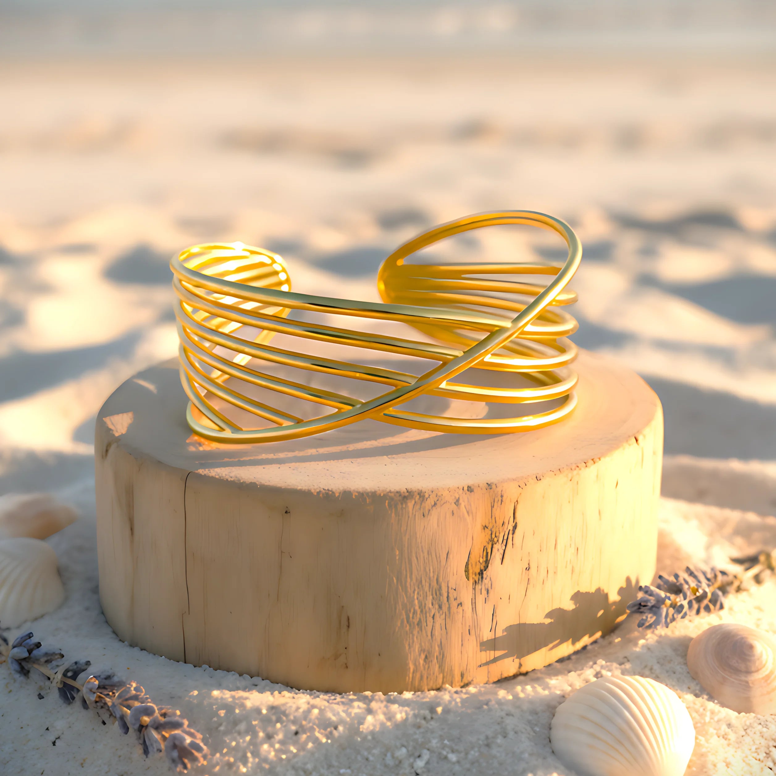 Classic Wire Cuff Bracelet & Stud Earrings Combo Set