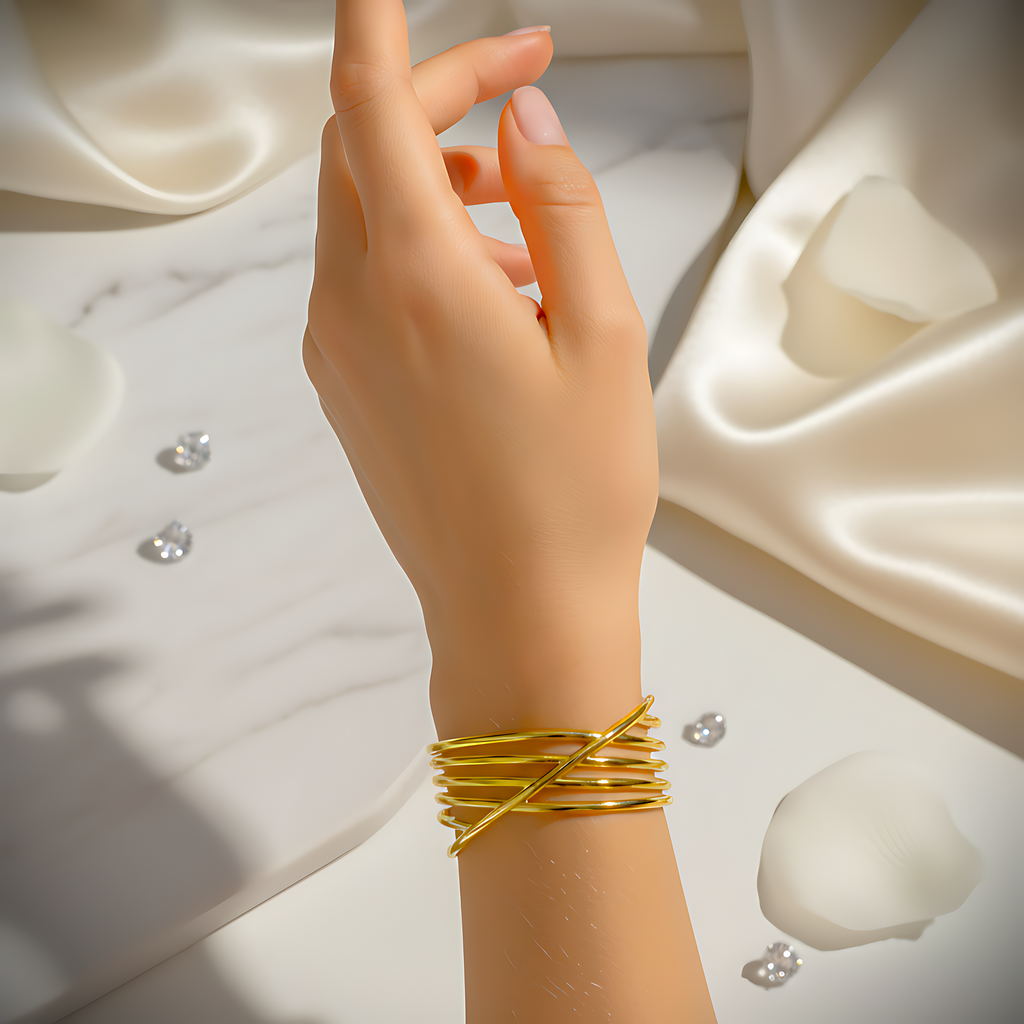 Gold Wire Cuff Bracelet