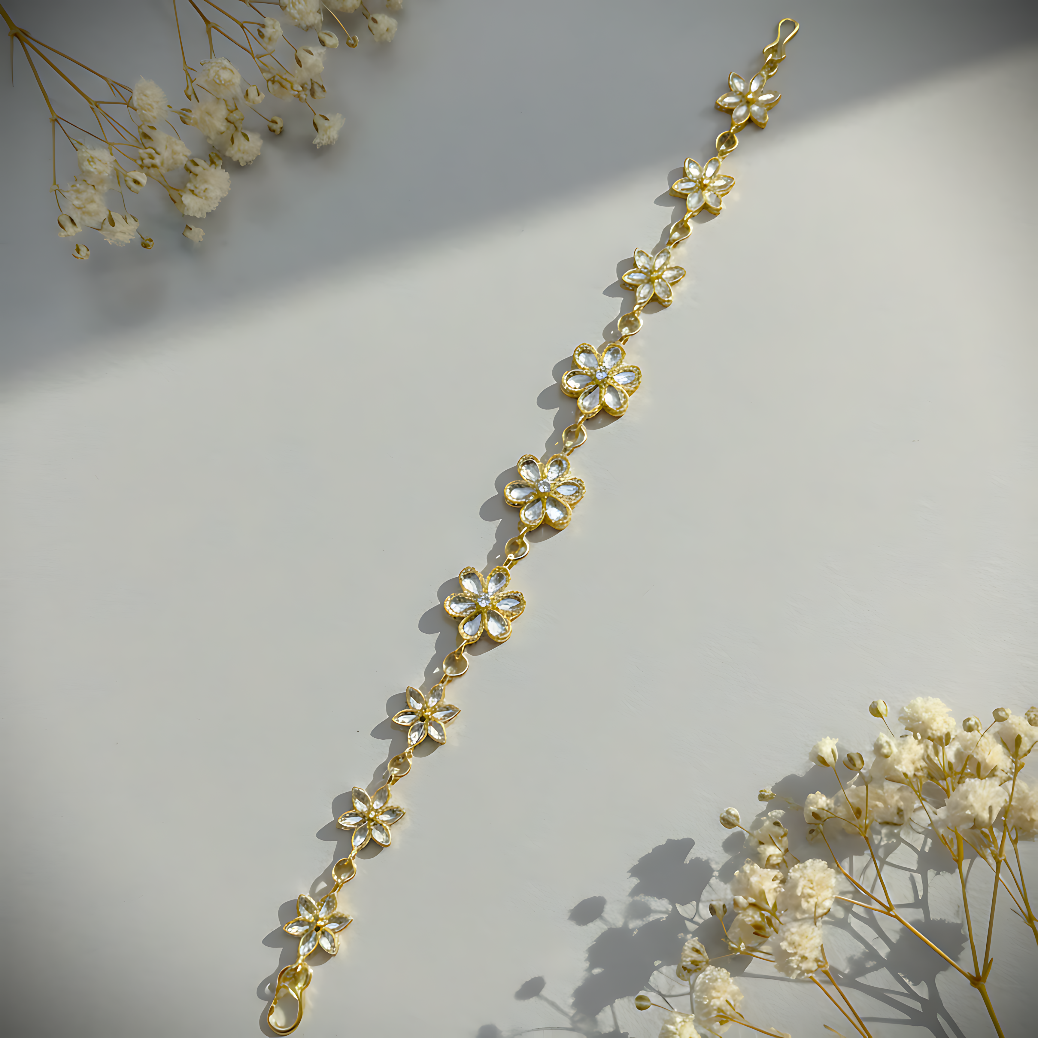 Floral Crystal Hair Chain