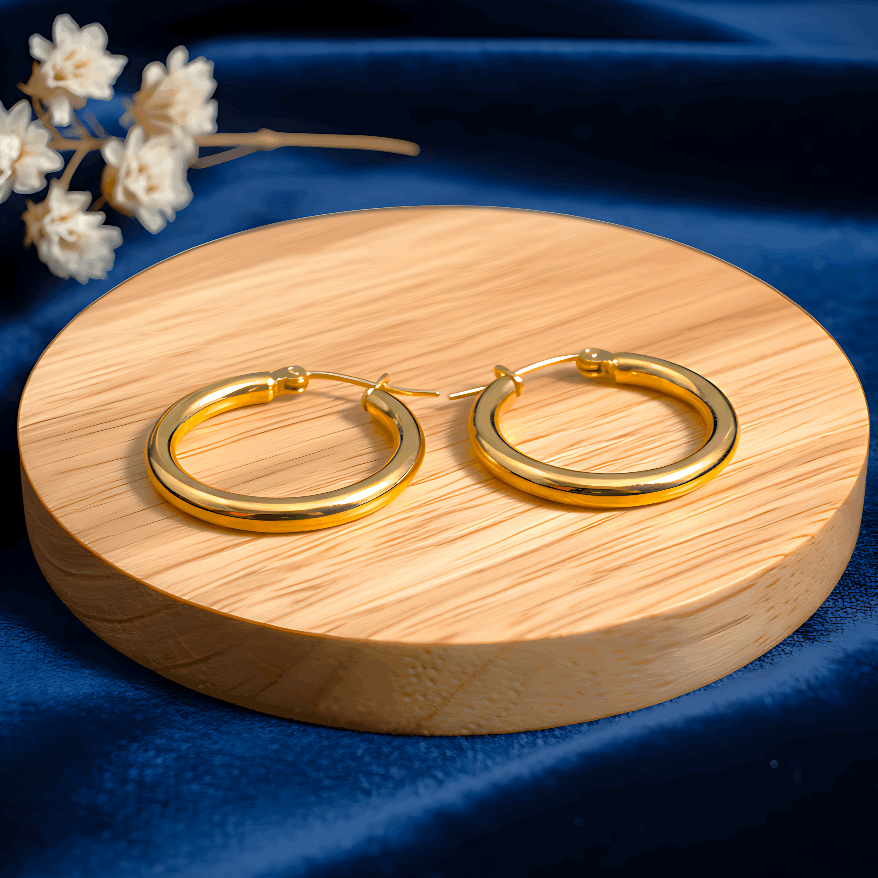 Evil Eye Bracelet & Classic Hoop Earrings Combo Set