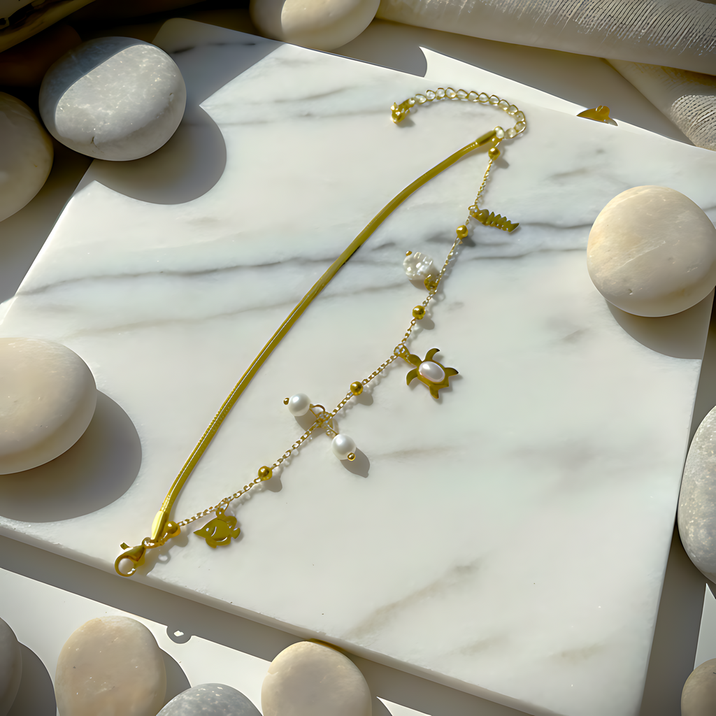 Ocean Pearl Charm Bracelet