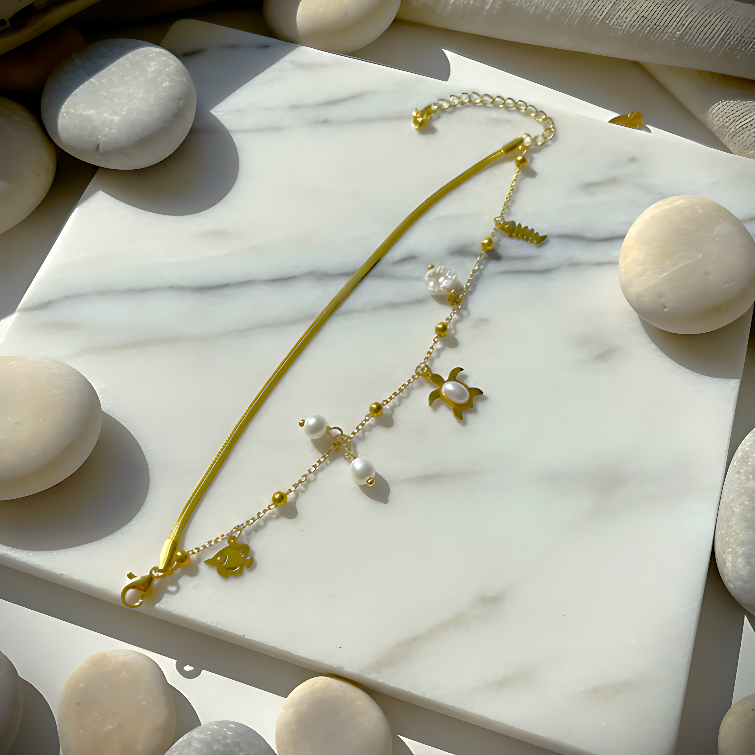 Ocean Pearl Charm Bracelet