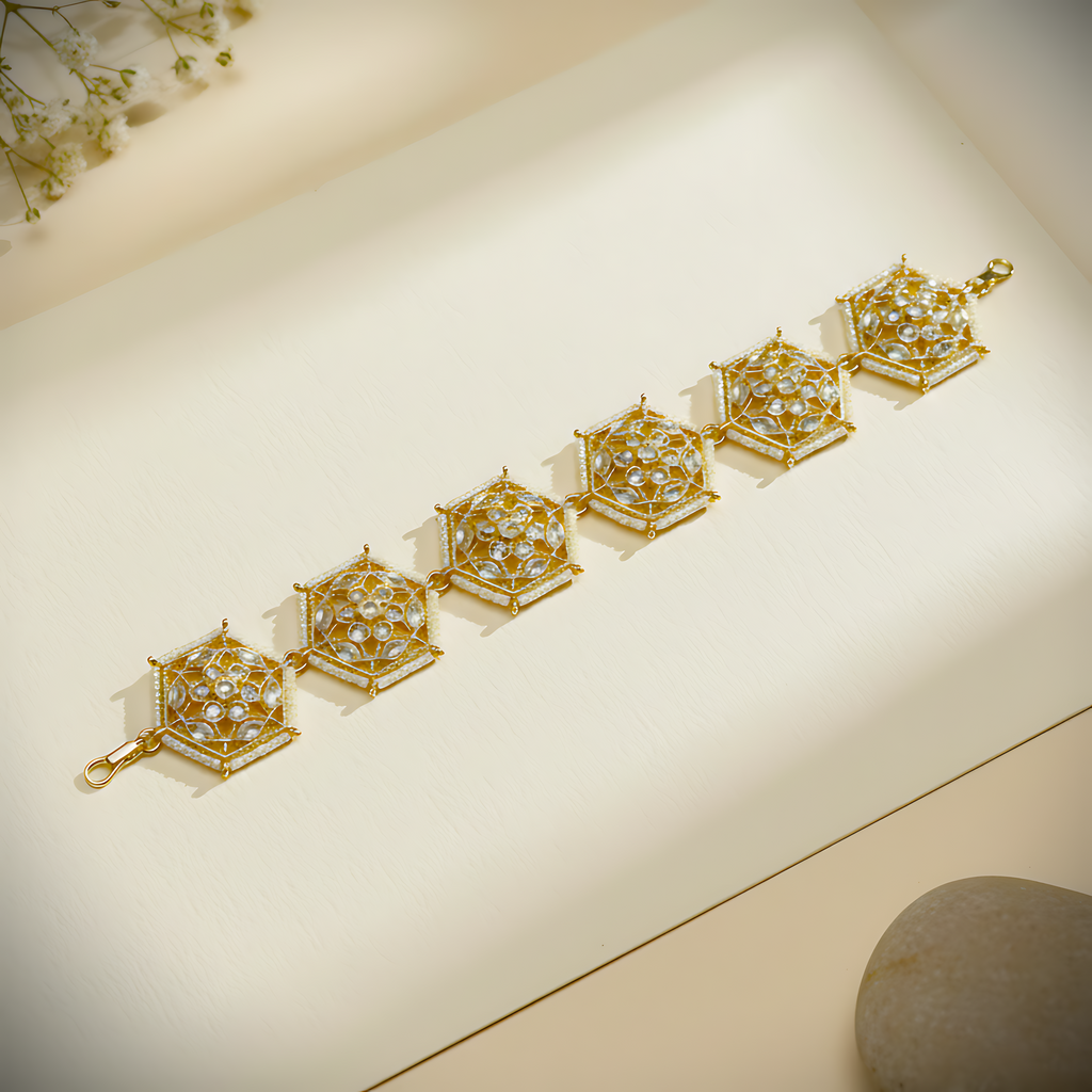 Hexagon Crystal Hair Chain