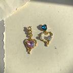 Asymmetric Heart Charm Earrings