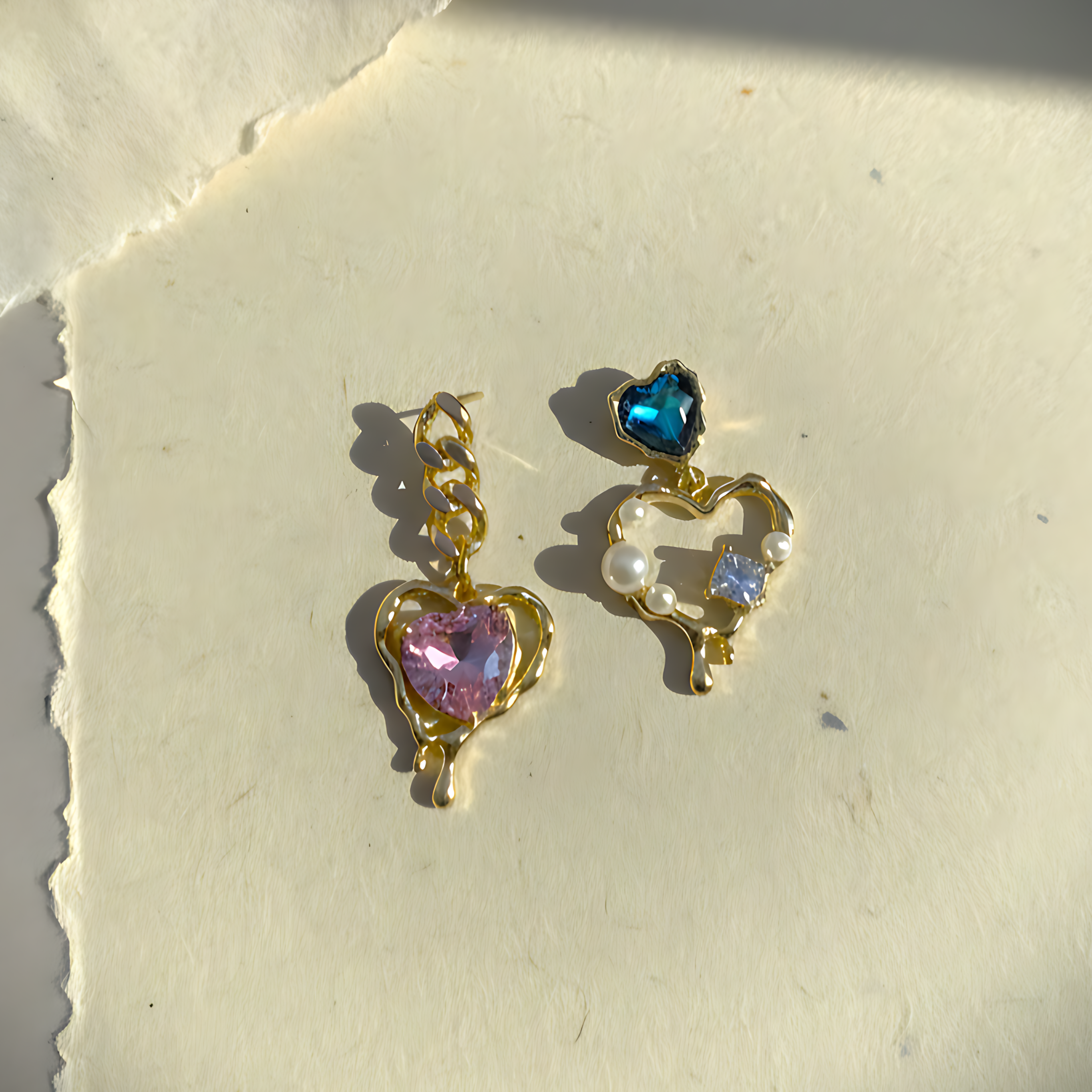 Asymmetric Heart Charm Earrings