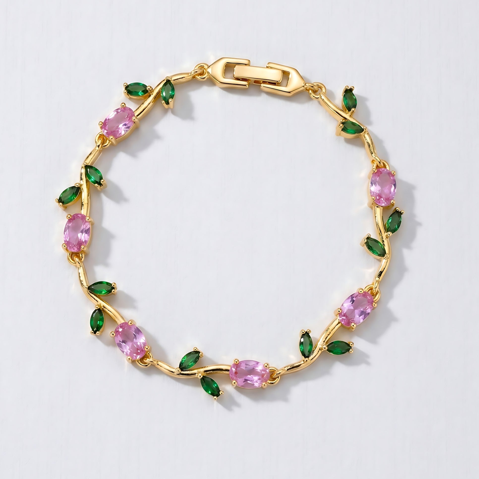 Pink & Green Tulip Bracelet
