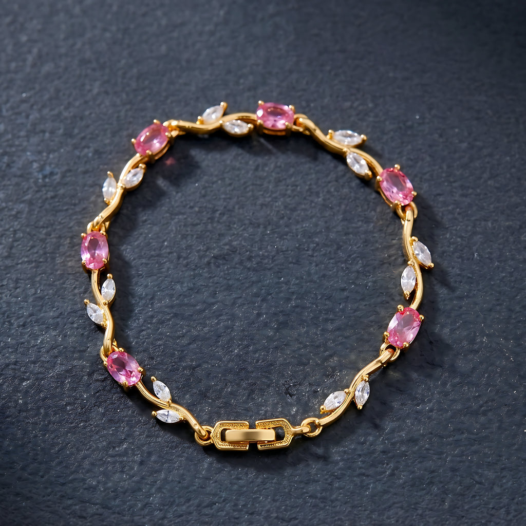 Pink & White Tulip Bracelet