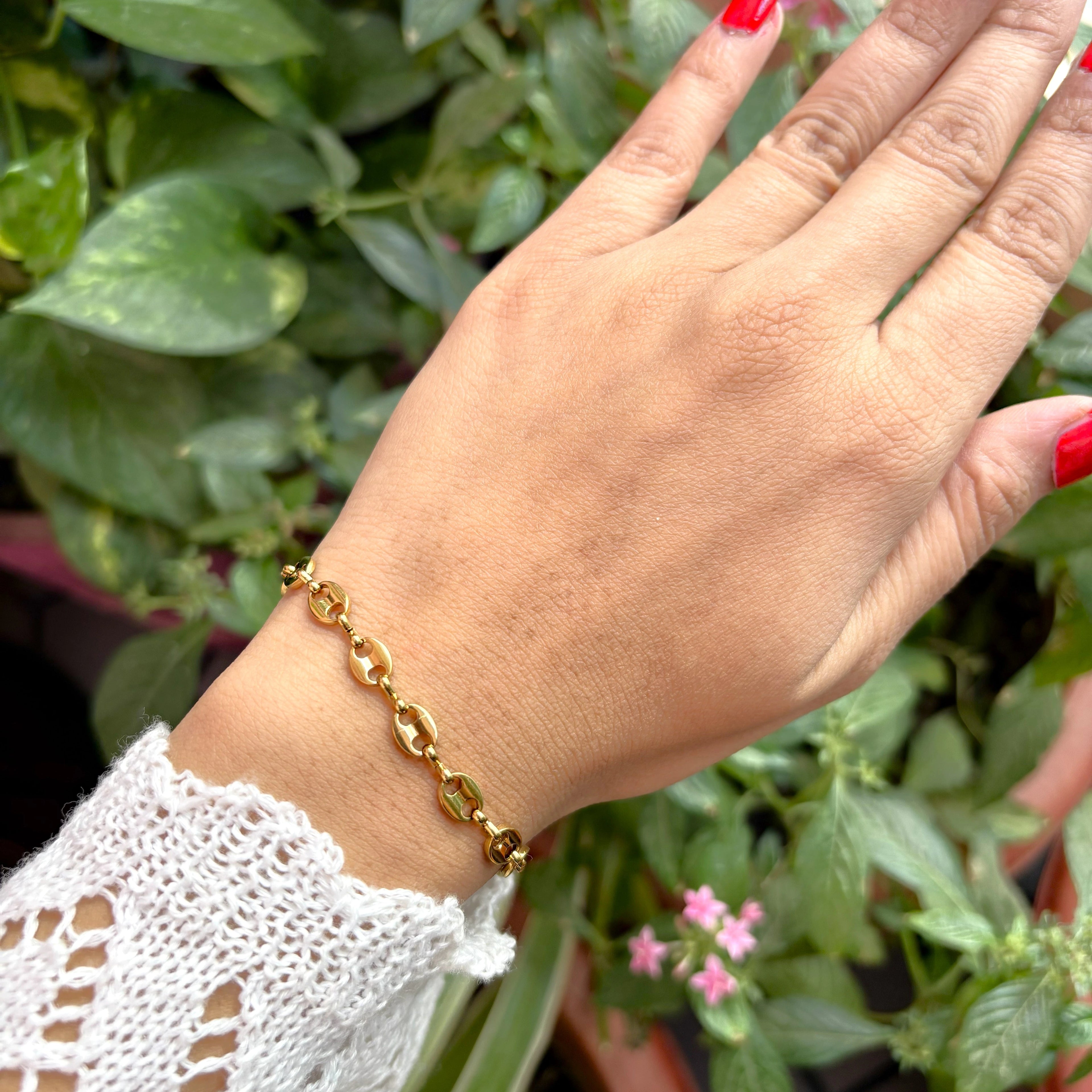 Gold-Plated Link Chain Bracelet