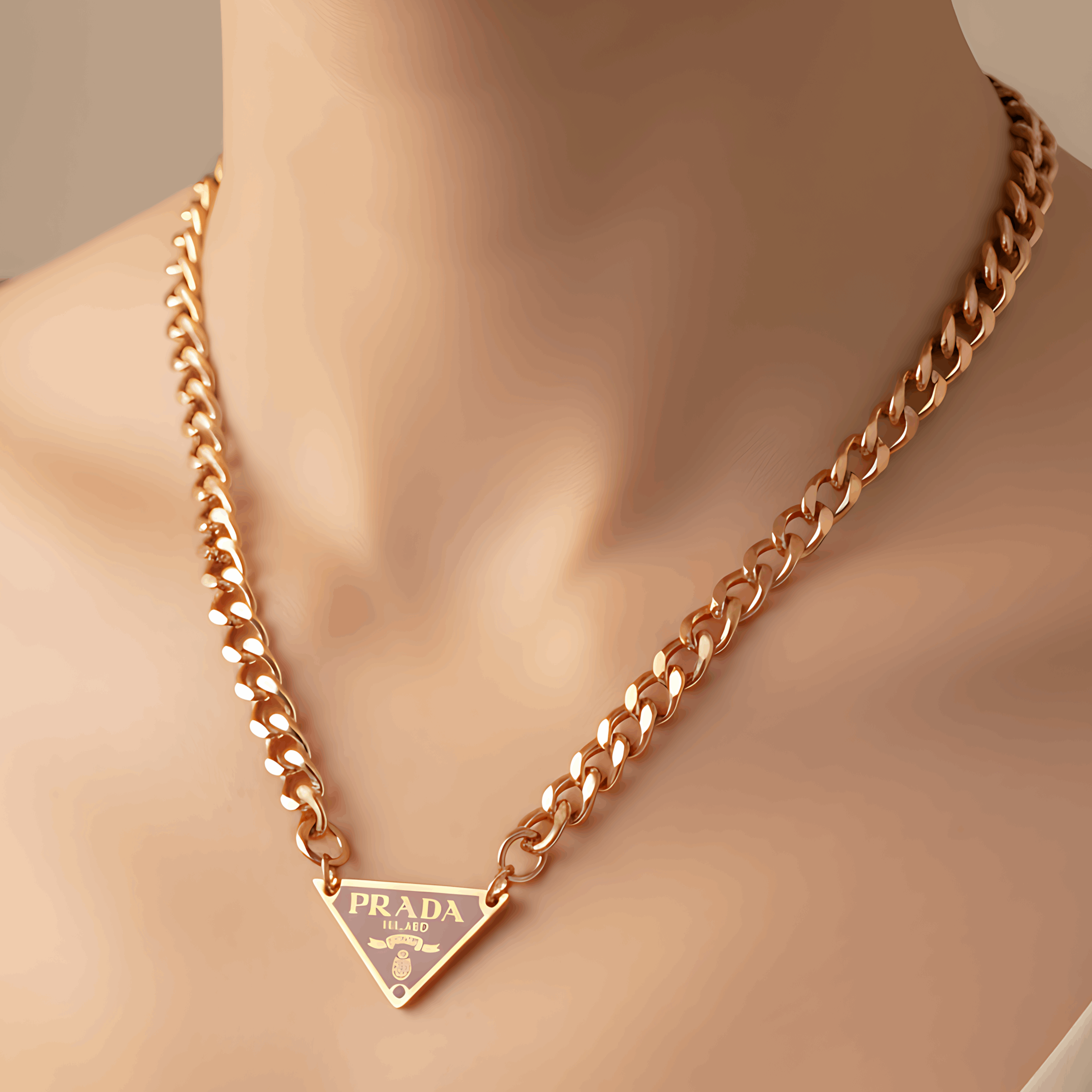 Prada Rose Gold Chain Necklace
