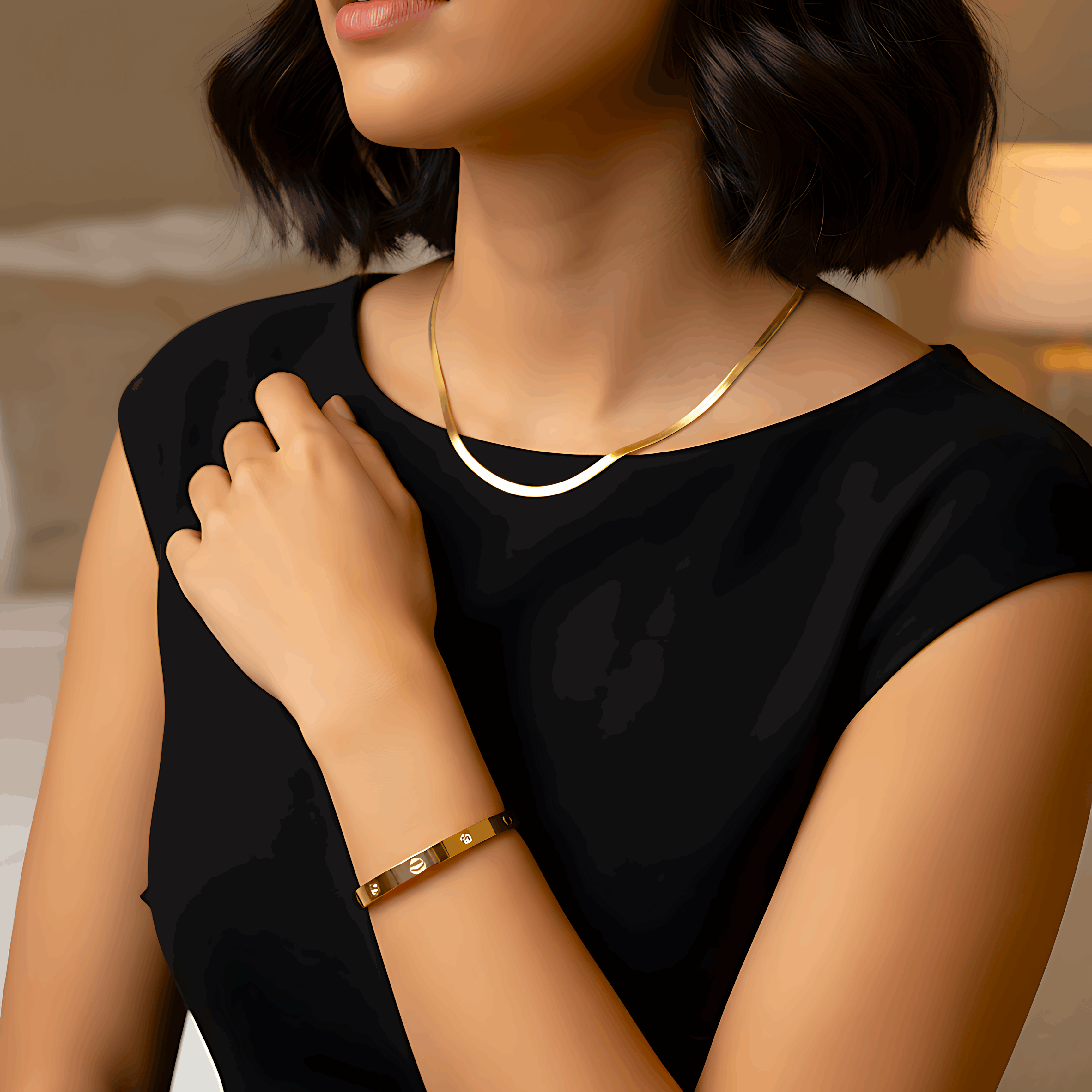 Modern Snake Chain & Luxury Bracelet Combo Set