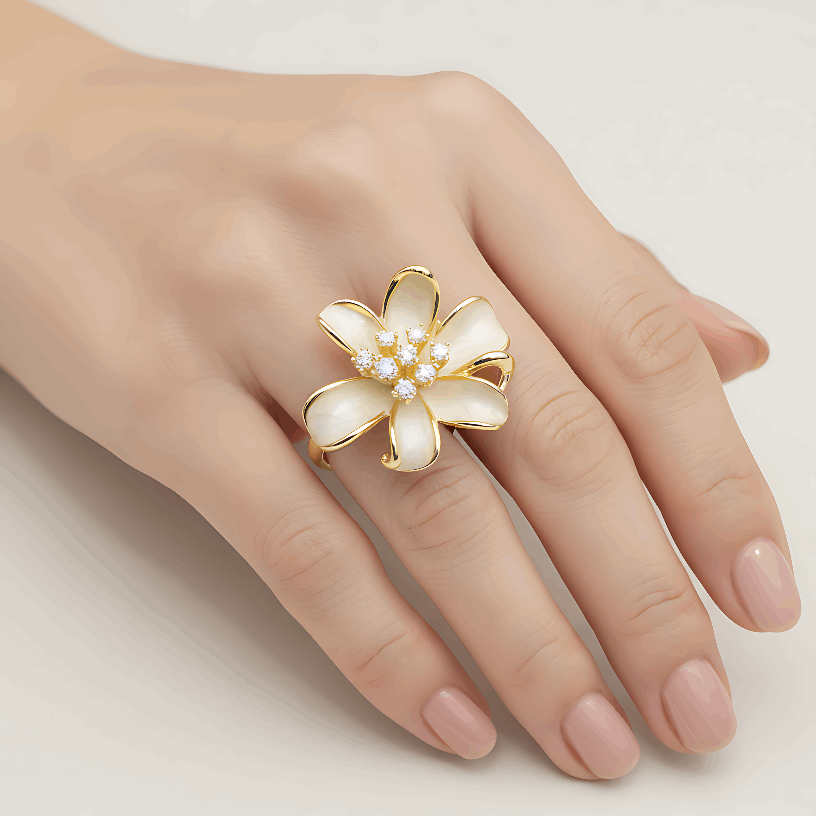 Floral Adjustable Ring