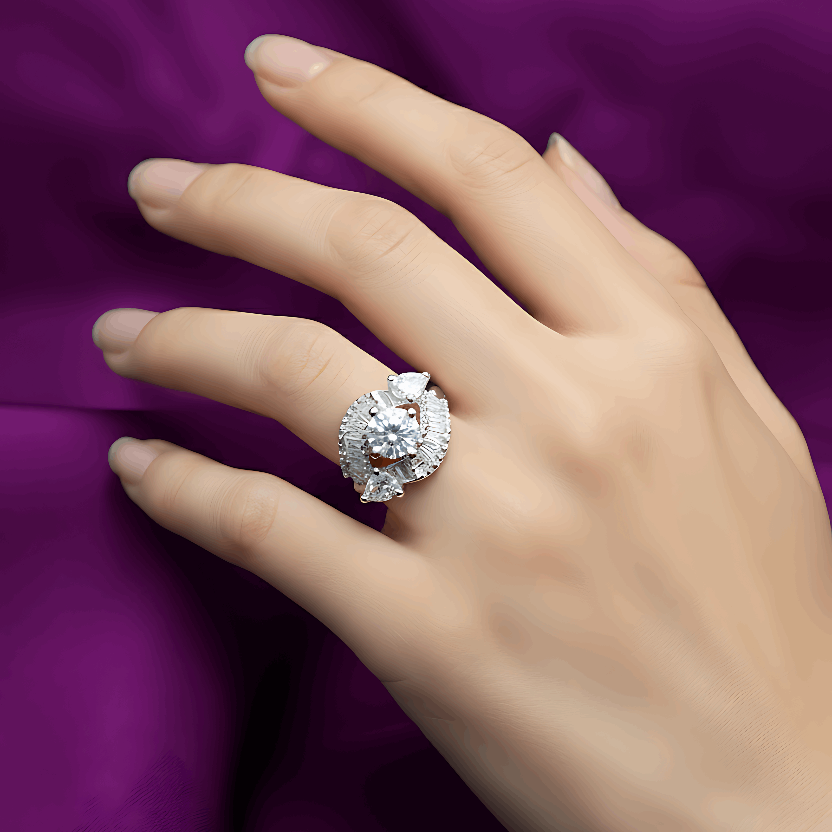 Sparkle AD Statement Ring