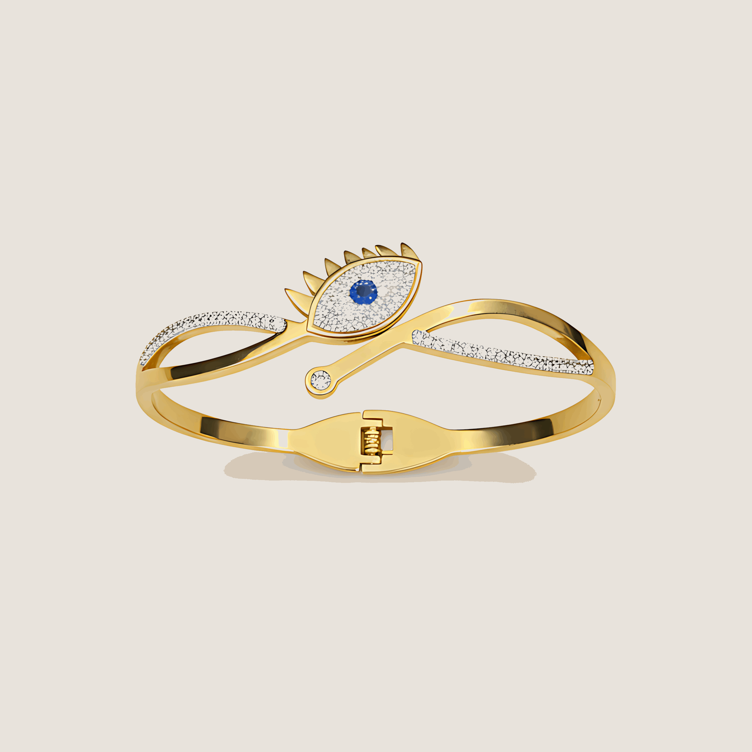 Evil Eye Bracelet & Classic Hoop Earrings Combo Set