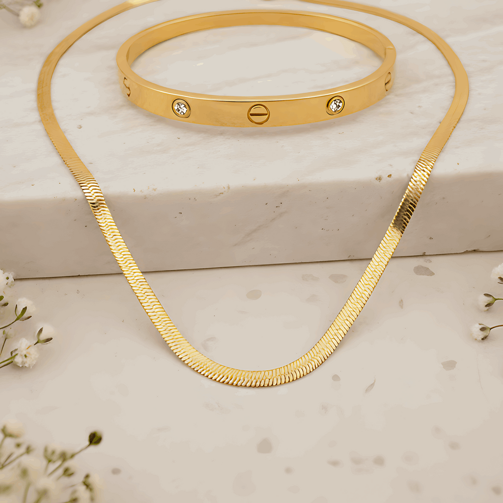 Modern Snake Chain & Luxury Bracelet Combo Set