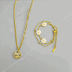 Blossom Necklace & Daisy Charm Bracelet Combo Set