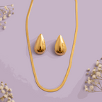Modern Snake Chain & Stud Earrings Combo Set
