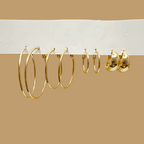 Classic Gold Hoop Earrings Combo ( Set of 4 Pair)