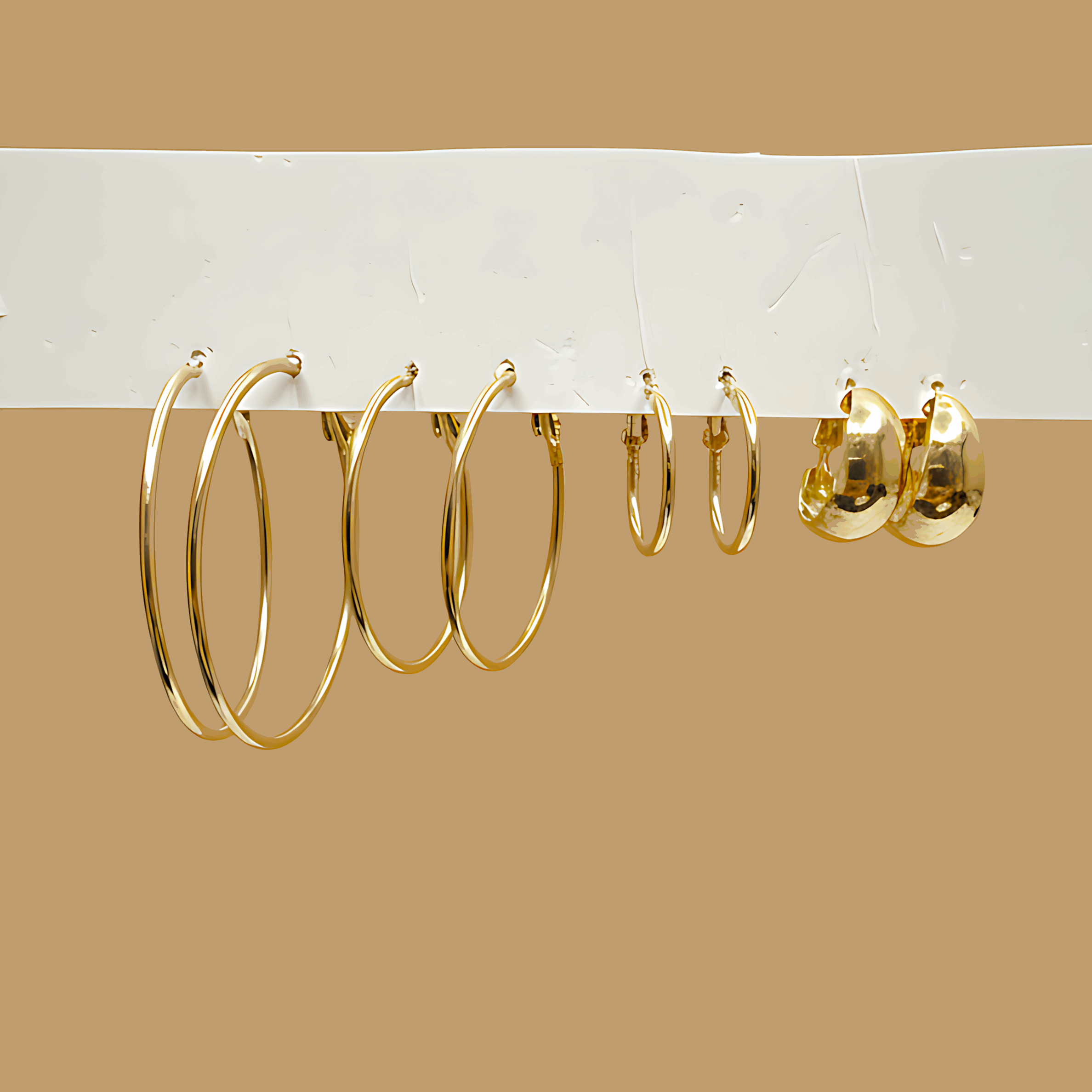 Classic Gold Hoop Earrings Combo ( Set of 4 Pair)