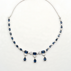 Royal Blue Stone AD Necklace Set