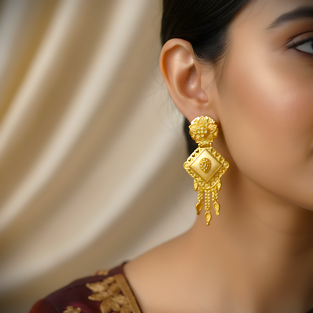 Traditional Gold-Plated Earrings