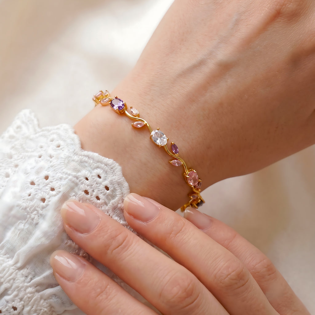 Pink & Purple Tulip Bracelet