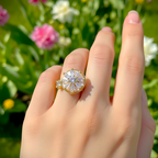 Gold-Plated Spinning Crystal Ring