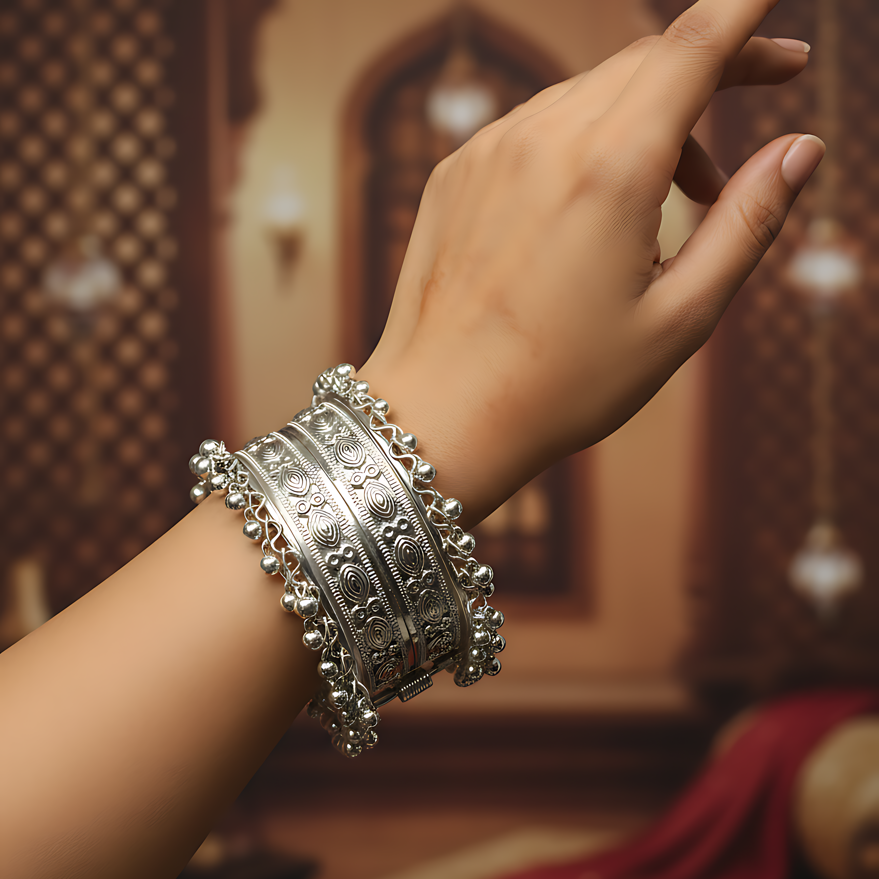 Oxidised Ghungroo Bangle Bracelet