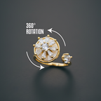 Gold-Plated Spinning Crystal Ring