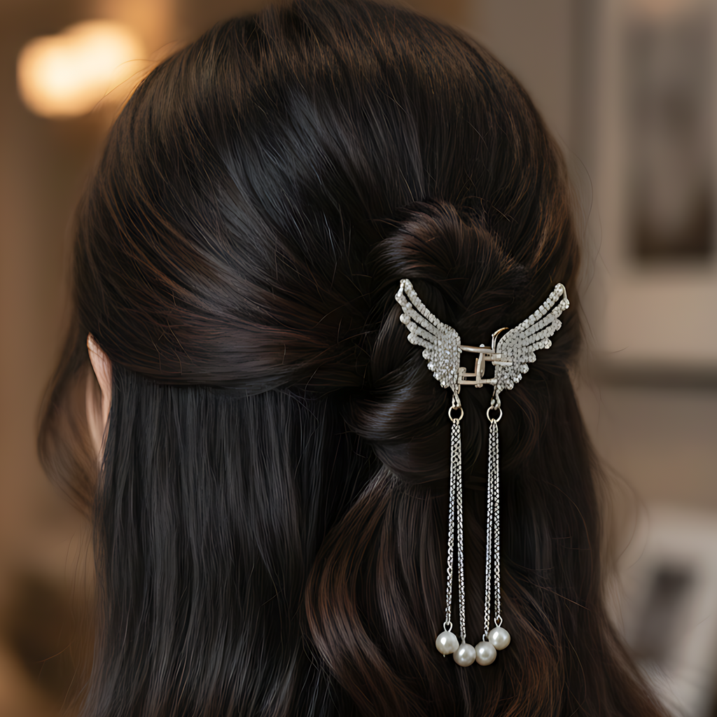 Pearl Drop Crystal Hair Claw