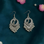 Oxidised Round Pendant Necklace Set