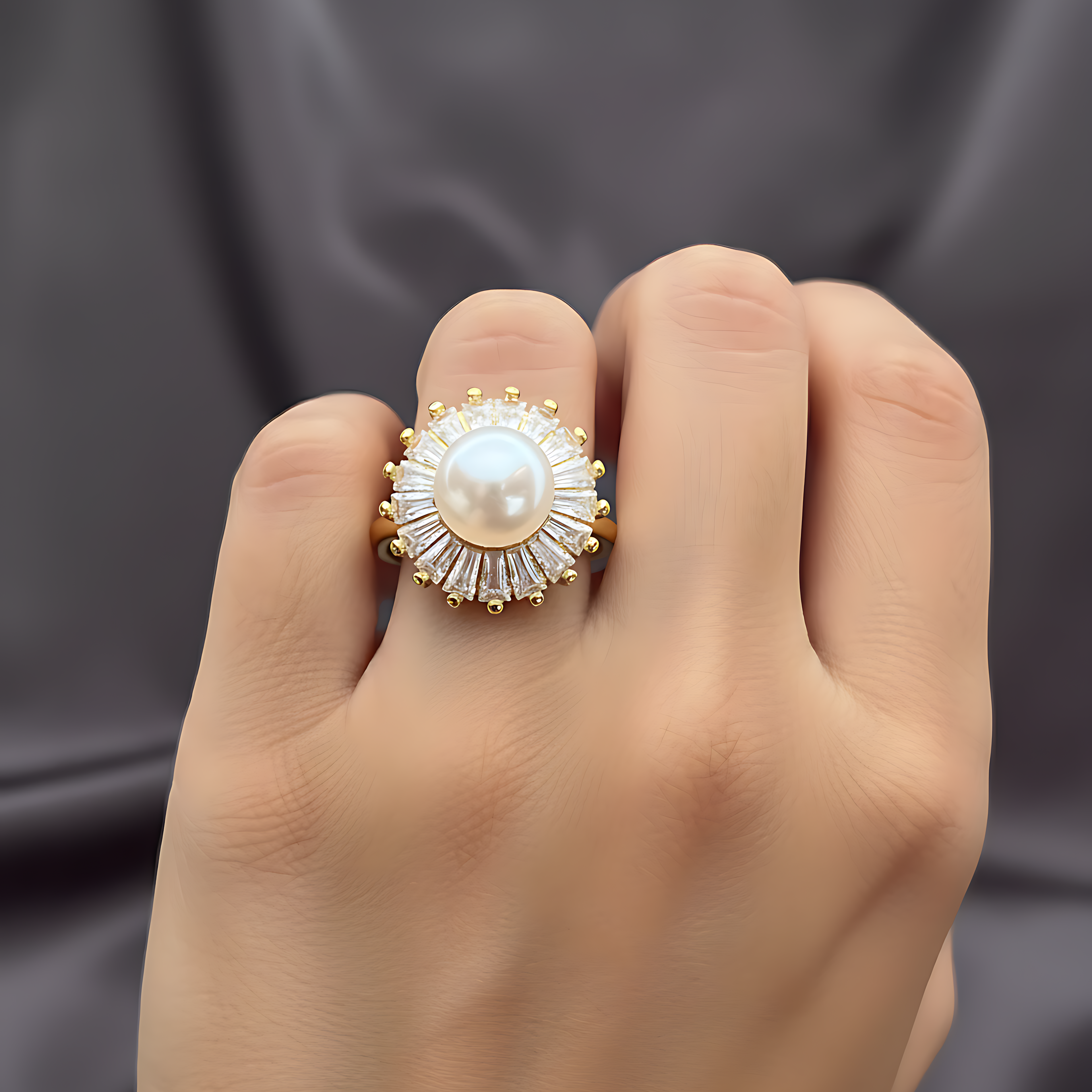 Pearl Crown Spin Ring