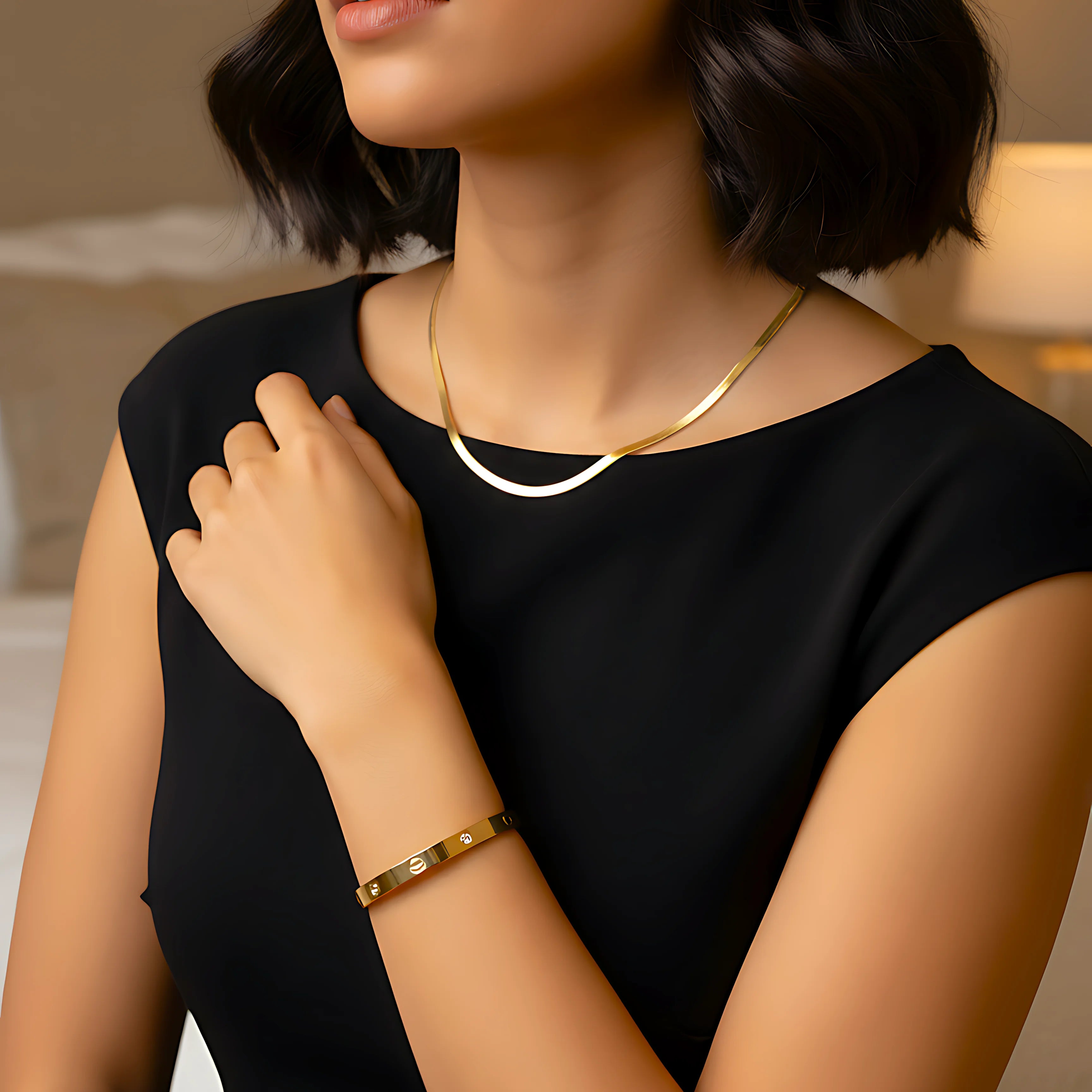 Modern Snake Chain & Luxury Bracelet Combo Set