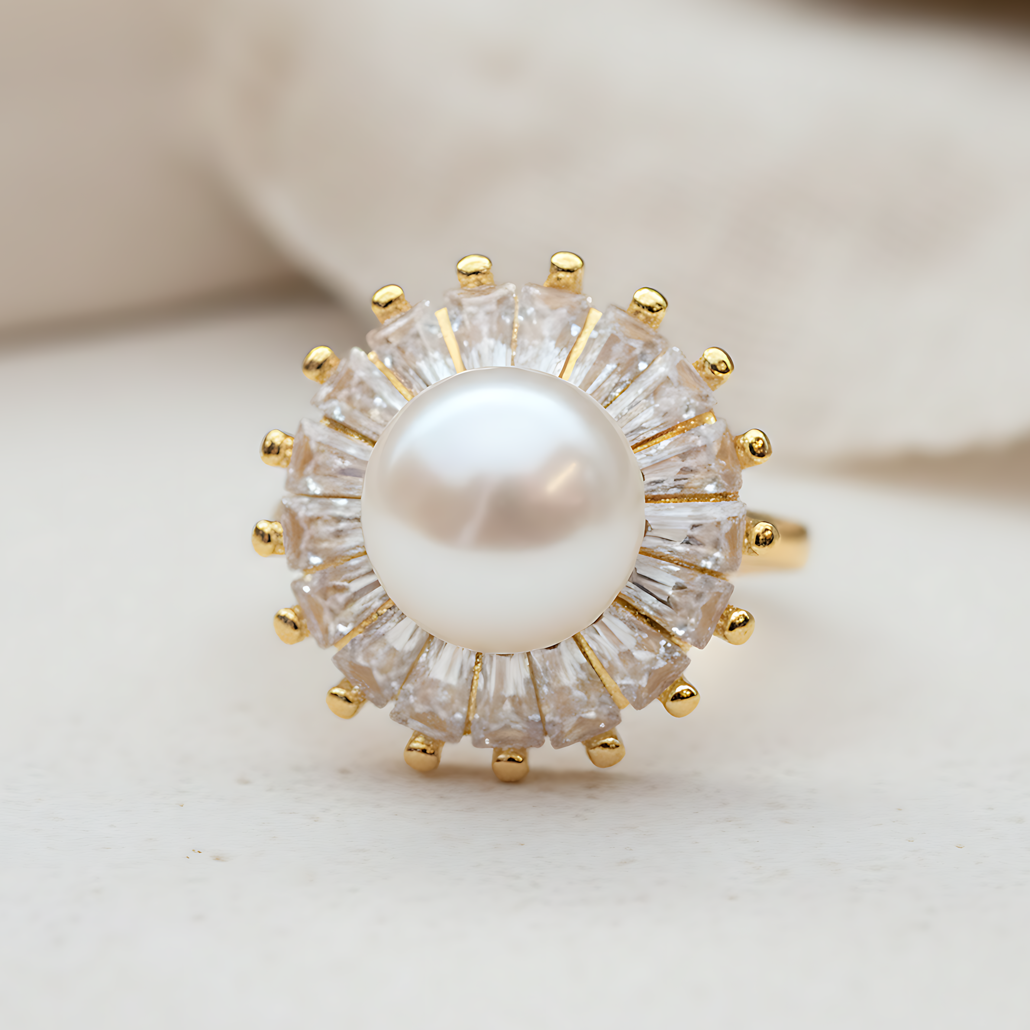 Pearl Crown Spin Ring
