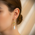 Bow Pearl Drop Earrings