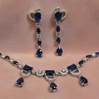 Royal Blue Stone AD Necklace Set