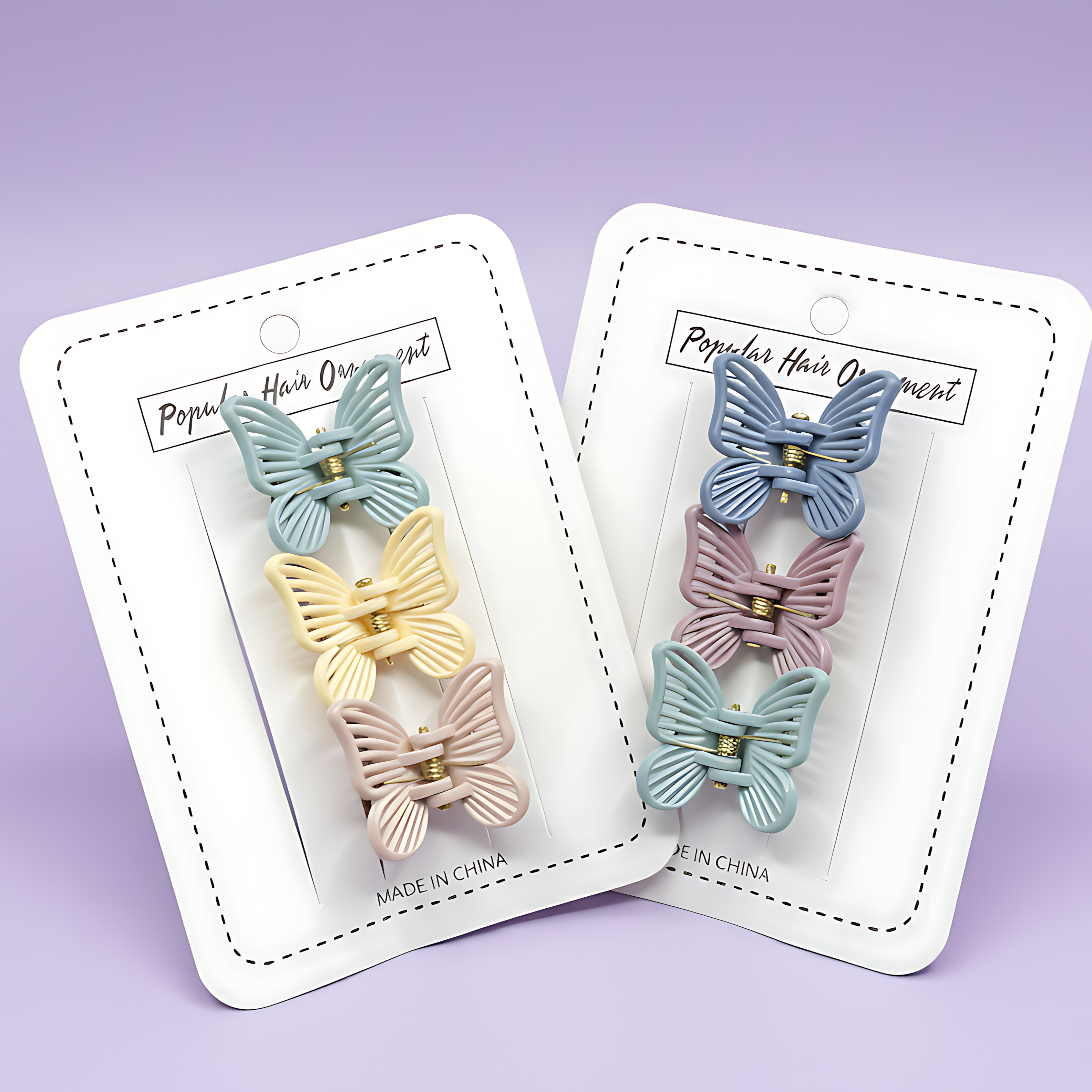 6 Butterfly Hair Clip Set
