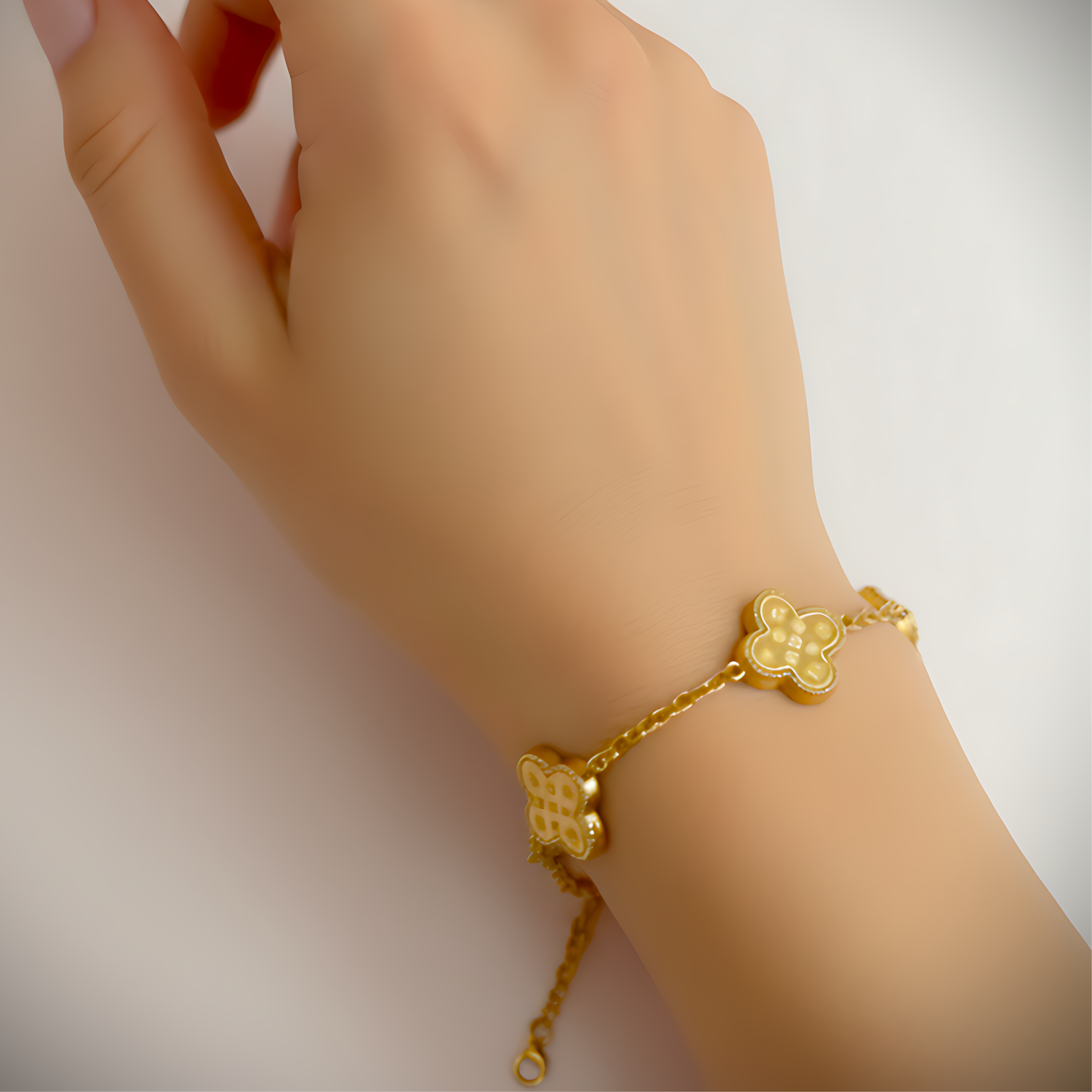 Gold Clover Charm Bracelet