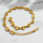 Golden Link Bracelet & Gucci Inspired Ring Combo Set
