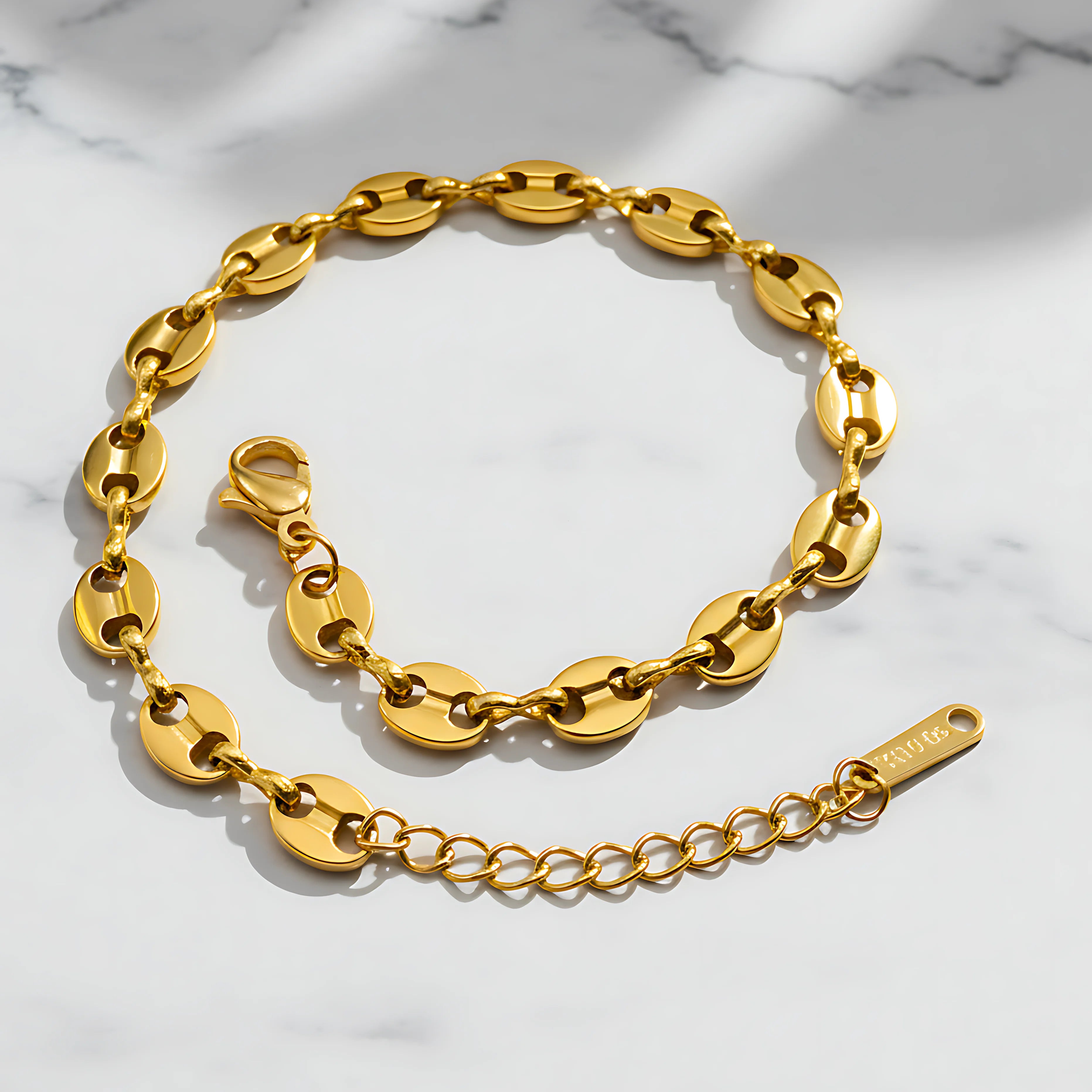Golden Link Bracelet & Gucci Inspired Ring Combo Set