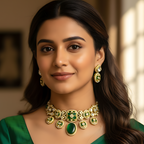 Green Stone Kundan Choker Set
