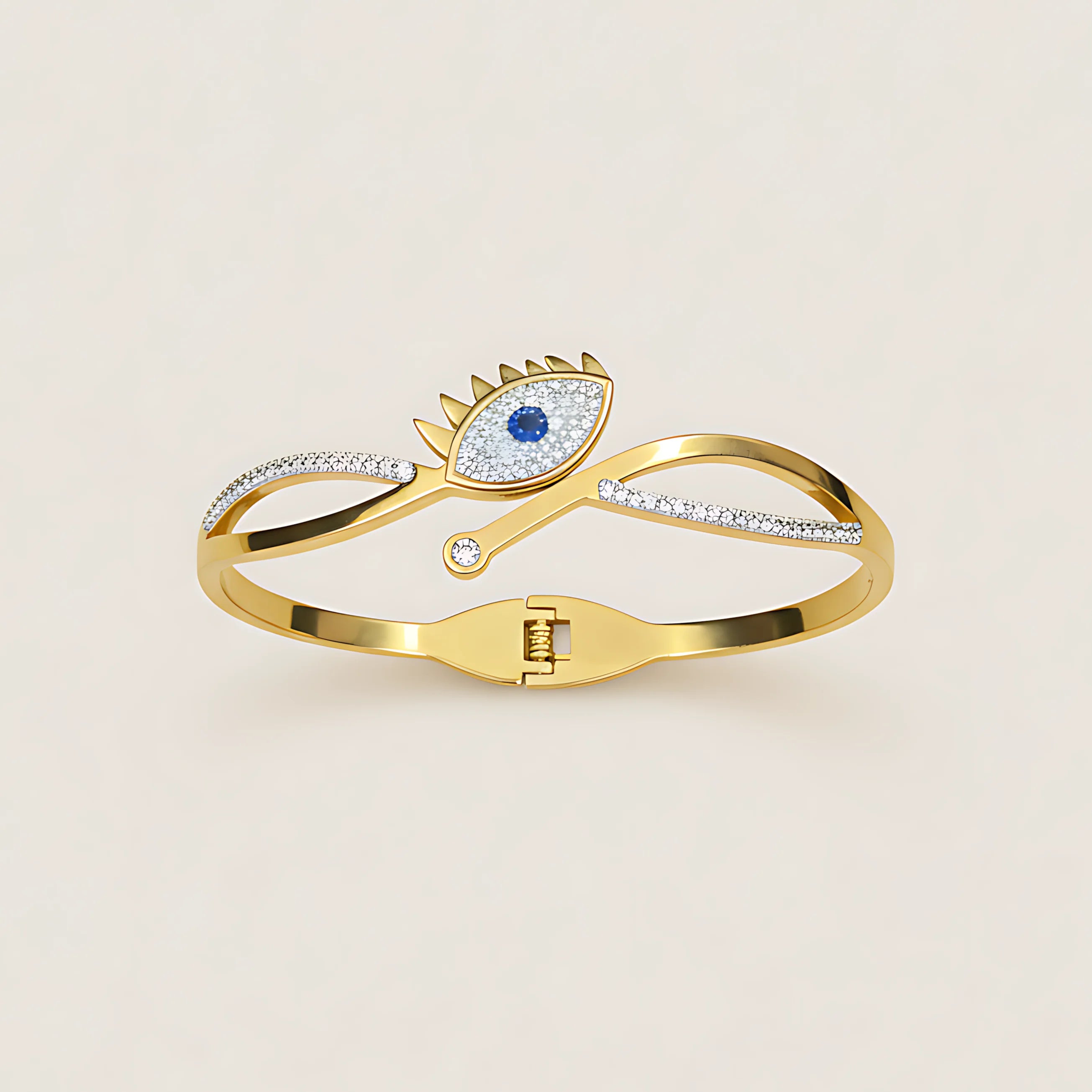 Evil Eye Bracelet & Classic Hoop Earrings Combo Set